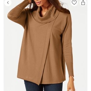 Faux-Wrap Cowl-Nick Sweater